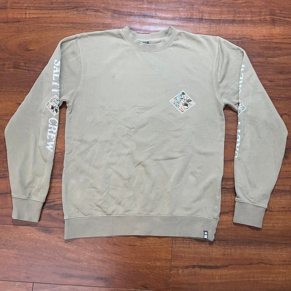 NEW SALTY CREW KHAKI SWEATSHIRT SZ SMALL S